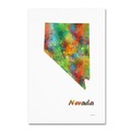 Trademark Fine Art Marlene Watson 'Nevada State Map-1' Canvas Art, 22x32 MW0298-C2232GG